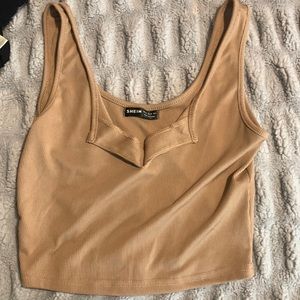 Nude brown cropped tank top